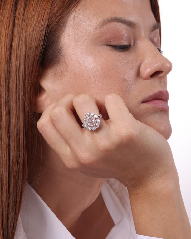 Floral statement ring