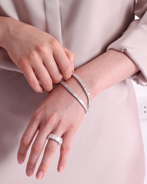 Tennis bracelets and eternity ring